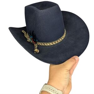 American Hat Co. Navy Stockman Cowboy Hat 6 7/8 Oval